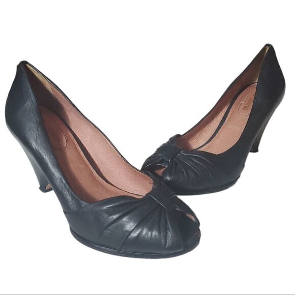 Corso Como Black Leather Pumps Heels - Picture 1 of 6
